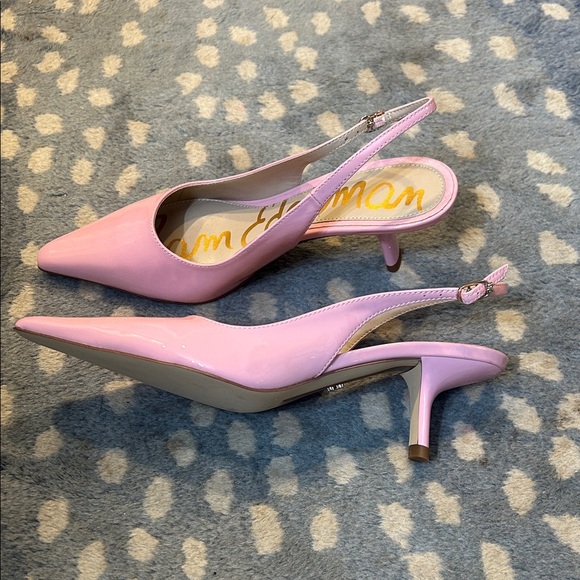 Sam Edelman Glossy Pink Slingback Heels - Picture 2 of 6